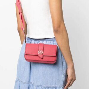 Michael Kors Greenwich Extra-Small Saffiano Leather Sling Crossbody Bag GERANIUM